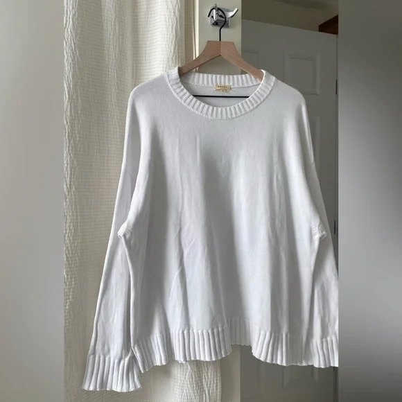 DONNI. The Cotton Knit Crewneck in Powder White - Picture 5 of 7